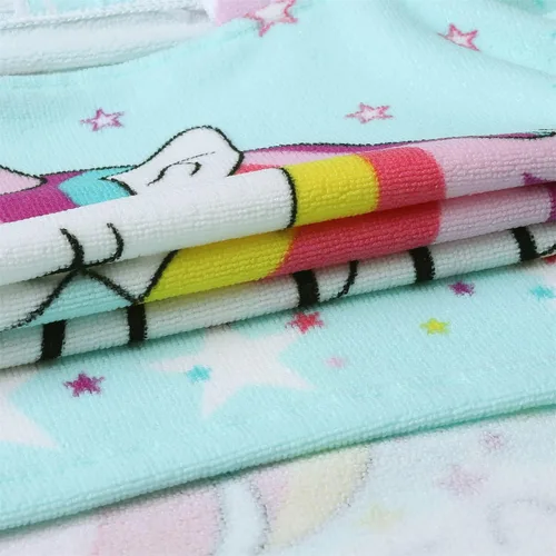 Miniatura 7 de Toalla de playa con capucha de unicornio para niñas de 1 a 5 años, toalla de poncho para piscina y baño, con bolsa portátil (unicornio mágico)