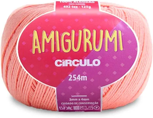 Miniatura 25 de Circulo Amigurumi Yarn, 100% Algodón Virgen Brasileño Mercerizado para Crochet y Tejido, Soft Art - Hilo de Peso Deportivo, 4.4 oz, 278 yardas