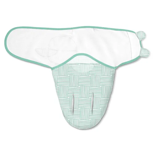 Miniatura 2 de SwaddleMe Luxe Perfect Temp - Manta para envolver con 100% algodón orgánico, tamaño pequeño/mediano, 1 paquete, tejido de cesta, 0-3 meses