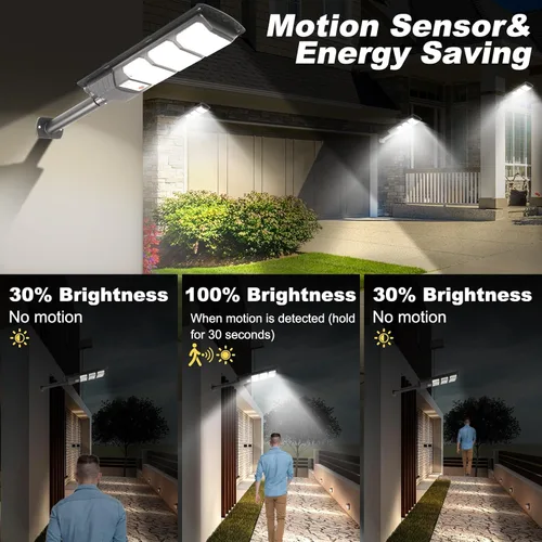 Miniatura 6 de Luces solares impermeables para exteriores, paquete de 2 unidades, luz solar de inundación con sensor de movimiento para exteriores, luz LED