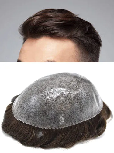 Miniatura 16 de LYRICAL HAIR Toupee para hombres, todos los postizos de piel de polietileno, negro, marrón, rubio, sistema de cabello humano, repuesto natural, #22R