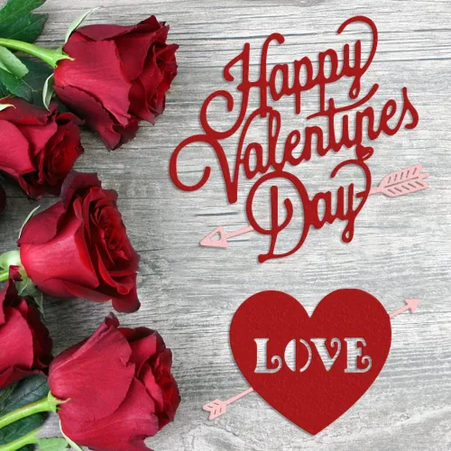 Miniatura 3 de Troqueles de corte de metal de corazón de San Valentín, palabras troqueladas con sentimiento para hacer tarjetas, día de San Valentín, álbumes