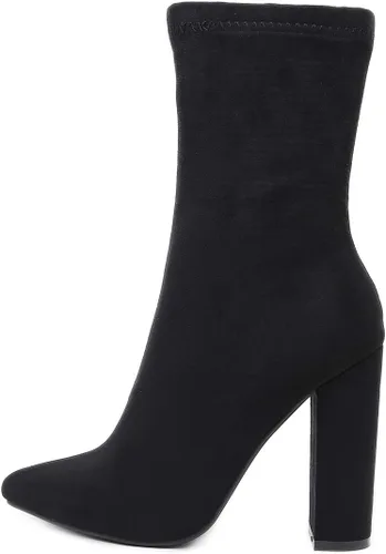 Miniatura 2 de STUPMARY Botas de mujer con tacón grueso, punta puntiaguda, botines de tacón alto, botas de invierno