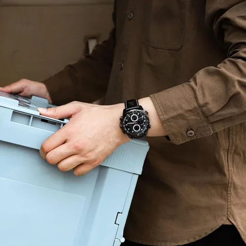 Miniatura 4 de NAVIFORCE Relojes militares digitales para hombre, reloj analógico de cuarzo, resistente al agua, deportivo, multifuncional, correa de cuero, reloj