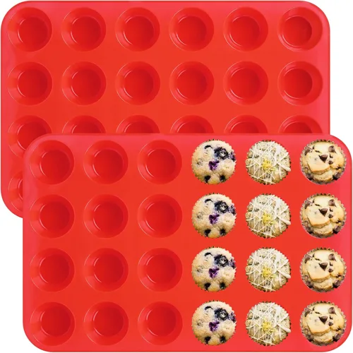 Miniatura 7 de Sakolla Paquete de 2 moldes de silicona para pan, antiadherentes, de fácil desmolde, molde rectangular de silicona para hornear pasteles, pastel