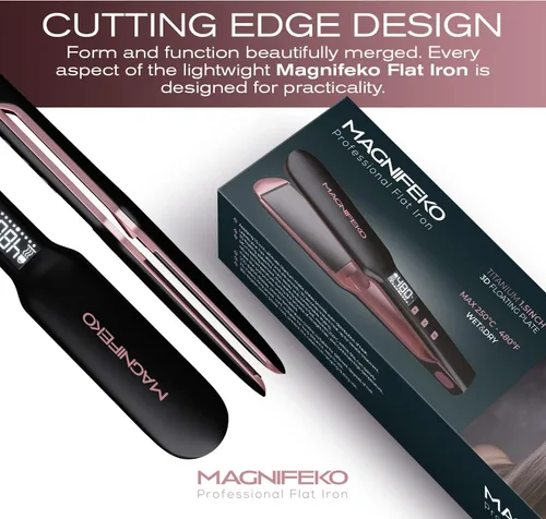 Miniatura 3 de Plancha de pelo de cerámica - Plancha - Plancha de Cabello Profesional (Negro)
