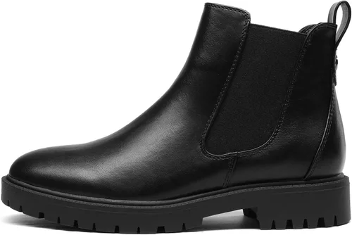 Miniatura 2 de DREAM PAIRS Botines de Tobillo Chelsea de Tacón Bajo para Mujer Zapatos Botines de Moda Tipo Slip-On Elásticos de Otoño