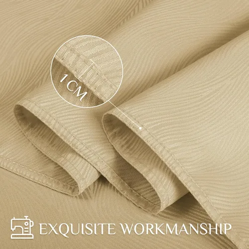 Miniatura 4 de Softalker Mantel rectangular de jacquard, diseño de remolinos, impermeable, resistente a las manchas, sin arrugas, tela de gran peso para Beige