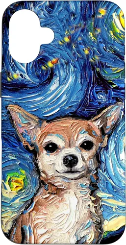 Miniatura 23 de Aja - Funda para iPhone 17, diseño de perro de noche estrellada, color marrón
