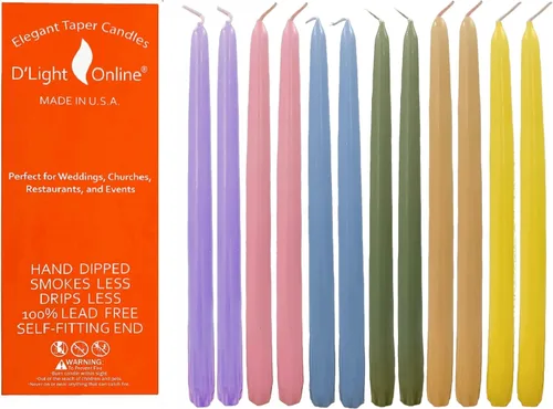 Miniatura 42 de D'light Online Elegantes Velas Cónicas de Otoño Estacional de 10 Pulgadas de Calidad Premium - Sin Perfume, Velas Cónicas Sumergidas a Mano, Sin