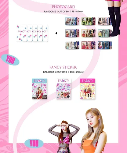 Miniatura 4 de JYP Twice - Fancy You [Random ver.] (7º Mini álbum) CD+Photobook+5 tarjetas de fotos+pegatina+póster plegado+tarjeta fotográfica extra