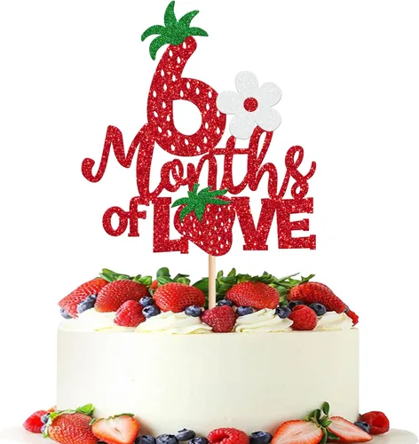 Miniatura 21 de Paquete de 24 adornos para cupcakes Sweet One con purpurina para primer cumpleaños, fresa, cupcakes, para frutas, baby shower, primer cumpleaños