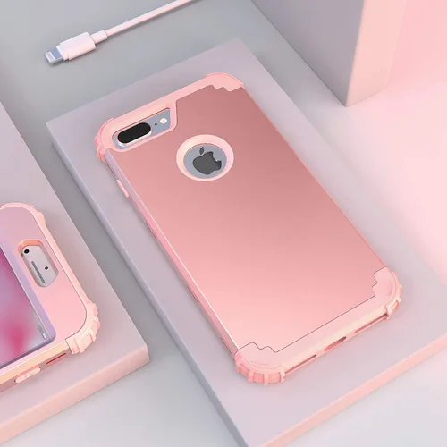 Miniatura 3 de IDweel Funda para iPhone 8 Plus, para iPhone 7 Plus con Protector de Pantalla, 3 en 1 Híbrida Resistente a Golpes de Servicio Pesado Protección Oro