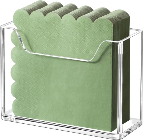 Kordory Servilletero de Servilletas de Cóctel Acrílico para Mesa, para Servilletas de 5 x 5 Pulgadas, Soporte Moderno Vertical de Servilletas para