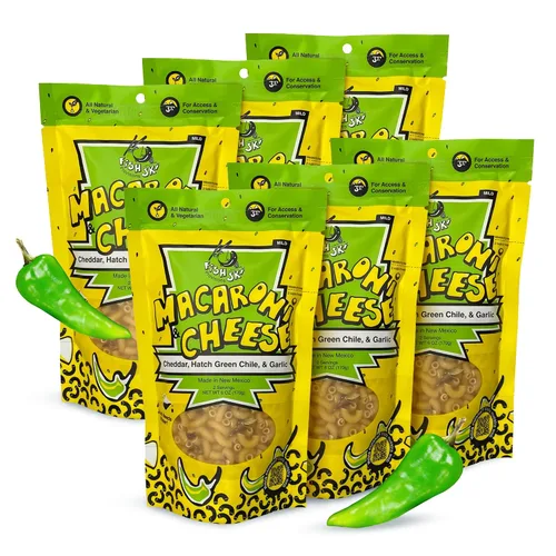 FishSki Hatch Chile verde con macarrones y queso Cheddar (6 paquetes de 6 onzas)