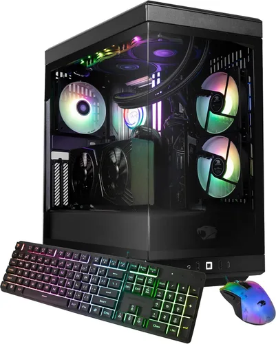 iBUYPOWER Y40BA9N57T01 - Computadora de escritorio negra para juegos Y40 PRO AMD Ryzen 9 7900X, NVIDIA GeForce RTX 5070Ti 16GB GPU, 32GB DDR5 RGB