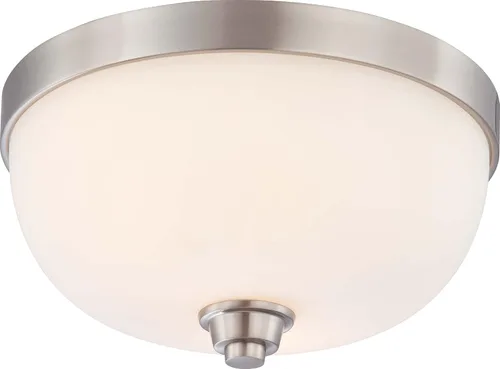 Miniatura 7 de Nuvo Lighting 60/4191 - Cúpula empotrada pequeña de helio con vidrio satinado, ubicación húmeda CUL, níquel cepillado