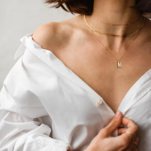 Miniatura 4 de HAXIYA Gold Necklace Jewelry for Women 18K GoldSilver Plated Snake Chain Necklace Choker Necklaces for Women Girl Gifts