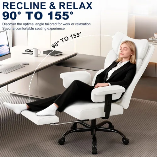 Miniatura 4 de Misolant Silla de oficina grande y alta con reposapiés, silla de escritorio ejecutiva de respaldo alto con reposabrazos de elevación ajustable