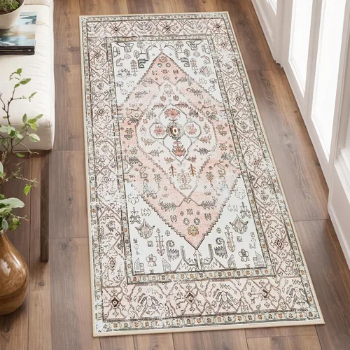 Miniatura 29 de Lahome - Tapete con diseño bohemio, pequeño, antideslizante, lavable, ultradelgado, con estampado oriental desgastado, para entrada, cocina