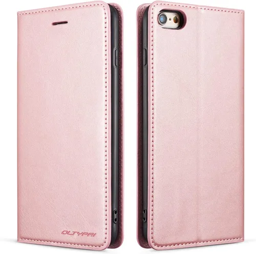 Miniatura 70 de QLTYPRI Funda para iPhone Air, Funda de piel sintética premium TPU parachoques con tarjetero Kickstand adsorción magnética oculta a prueba de golpes