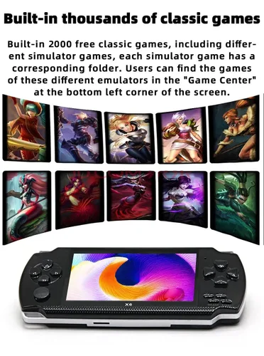 Miniatura 4 de JXD Handheld Game Console 4.3 inch 8GB Built in 2000 Games for Multiple Simulators X6 Retro Video Game Console Mp3/4/Ebook TV Out Mini Hand Portable