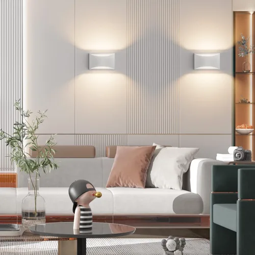 Miniatura 6 de Aipsun Aplique de pared de aluminio moderno LED para interiores, luces de pared interiores, 1 paquete, lámpara de montaje en pared con cable, luz