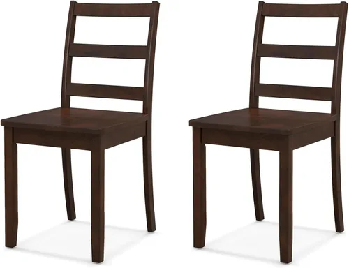 Miniatura 12 de ERGOMASTER Juego de 4 sillas de comedor de madera, sillas de cocina de madera sin brazos con respaldo, sillas laterales de restaurante para estudio