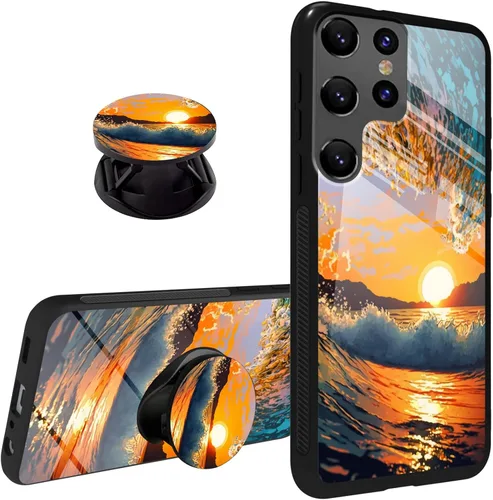 Miniatura 21 de Funda para Samsung Galaxy S22 Ultra Phone Grip con soporte expandible Soporte Soporte Kickstand, TPU suave a prueba de golpes Anti-arañazos Tapa
