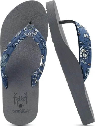 Miniatura 17 de KuaiLu Chanclas con soporte de arco para mujer, cómodas, ligeras, suaves, acolchadas, para yoga, sandalias para caminar