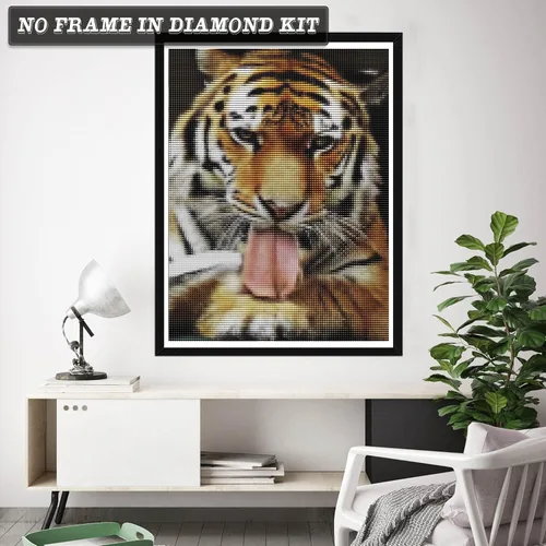 Miniatura 2 de Wergund - Kits de pintura de diamantes de tigre animal, kits de pintura de diamantes para adultos y niños, bordado de diamantes de imitación