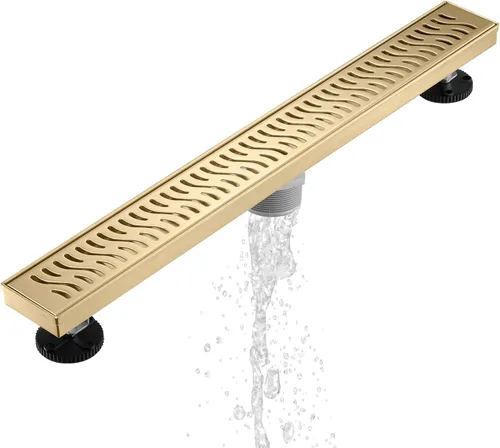 Miniatura 8 de Sharp-tec Drenaje de ducha lineal, drenaje de ducha de 32 pulgadas con cubierta de patrón extraíble, drenaje rectangular de acero inoxidable 304