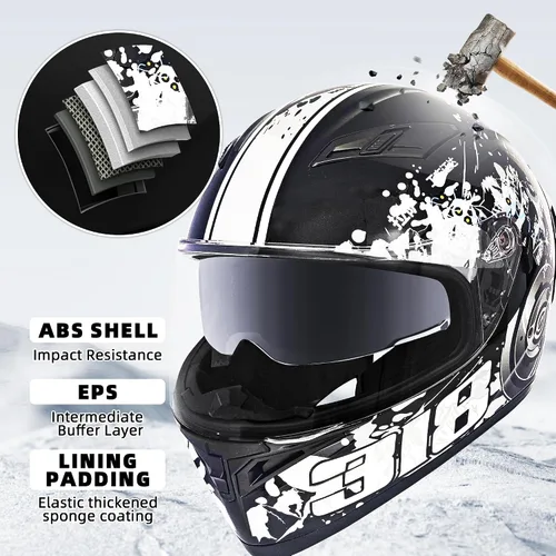 Miniatura 4 de Cascos de motocicleta de cara completa para adultos, doble visión, moto de calle, carreras, motocicleta ADV, ciclomotor, casco para hombres y Gris