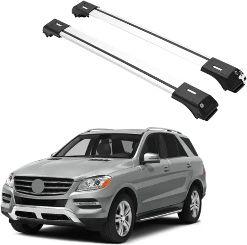 ERKUL Barras Transversales de Techo para Mercedes Benz Clase ML W166 2012-2015 | Barras Transversales de Aluminio con Cerradura Antirrobo para Techo