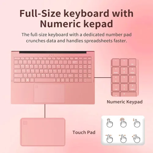 Miniatura 4 de Auusda 2026 Traditional Laptop Computer for Students & Work, 15.6", 3250C Ryzen 3 Processor, WiFi 6, BT 5.3, Backlit Keyboard, Fingerprint, Dual USB