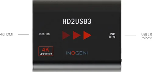 Miniatura 3 de Convertidor profesional de video y audio de 1080p 60fps HDMI a USB 3.0 (4K actualizable), tarjeta de captura, HD2USB3 de INOGENI, PRO AV Plug'n Go