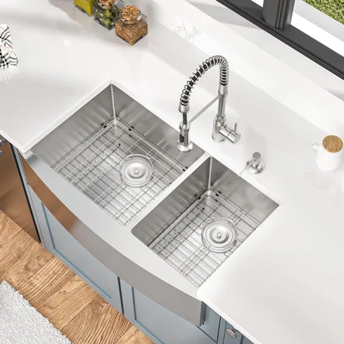 Miniatura 15 de Mocoloo Fregadero de granja de 30 pulgadas de acero inoxidable - Fregadero de cocina de granja de 30x21 pulgadas con delantal frontal, de un solo