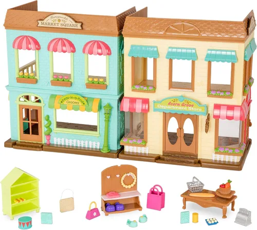 Miniatura 19 de Li'l Woodzeez Pass – the – Pasta Restaurant Playset – Juego de casa de muñecas de 41 piezas con mesa, bancos, comida y accesorios para juegos de rol