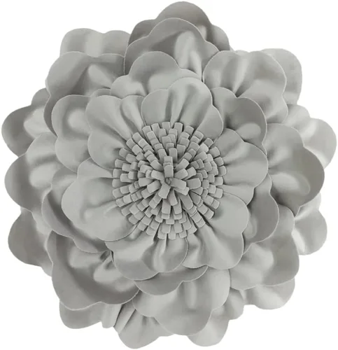 Miniatura 15 de JWH Funda de Almohada con Flores en Relieve Decorativa Floral Cojín Redondo Hecho a Mano para Casa Cama Sofá, 14 Pulgadas, Gris Morado