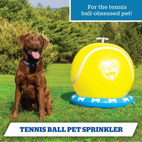 Miniatura 3 de Rociador de agua inflable gigante de pelota de tenis, juguete rociador de manguera de patio trasero para perros y cachorros, juego interactivo