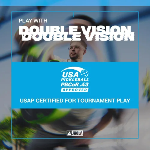 Miniatura 5 de JOOLA Double Vision - Paleta de pickleball de 16mm (0.63 pulgadas) - Forma Signature y estándar - Superficie de aramida para un tacto más suave
