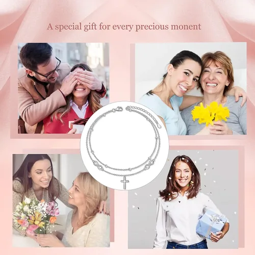 Miniatura 5 de Daochong - Tobillera de plata esterlina S925 ajustable, para mujer