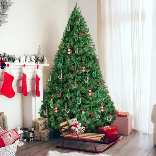 Miniatura 7 de Manualidades de Navidad para niños, adultos y familias, kit de adornos con cuentas para hacer corona, bastón de caramelo, árbol de Navidad, muñeco