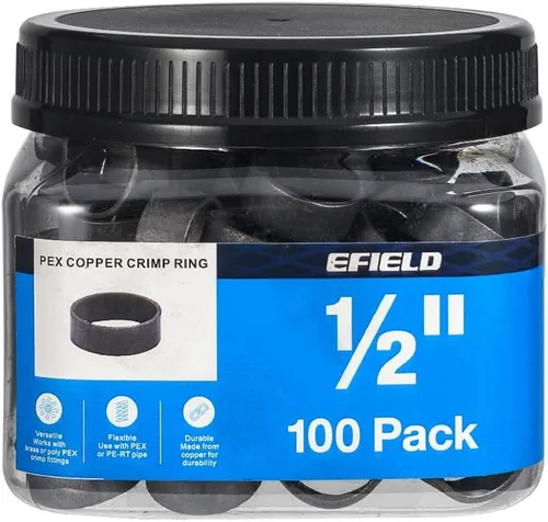 Miniatura 10 de EFIELD - Paquete de 100 anillos de abrazadera de acero inoxidable de 1/2 pulgada para tubos Pex (CLAMP017)
