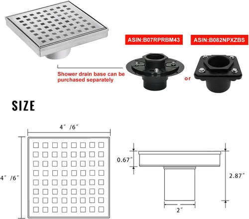 Miniatura 35 de SaniteModar Drenaje de ducha lineal de 48 pulgadas con inserción de azulejos Stealth y paneles 2 en 1 de acero inoxidable 304 cepillado pulido.