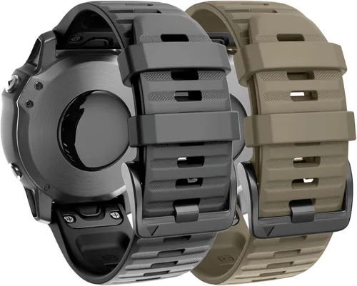 Miniatura 13 de ANCOOL Compatible con banda Fenix 6X/7X de 26mm Quickfit, correa de silicona suave de repuesto para relojes inteligentes Fenix 5X/Fenix 8 de Verde