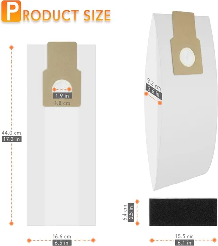 Miniatura 6 de Bolsas de vacío tipo U/L/O para aspiradora vertical Kenmore 5068, 50688, 50690, 50105, paquete de 8 bolsas de papel para Miele tipo Z, S170-S180