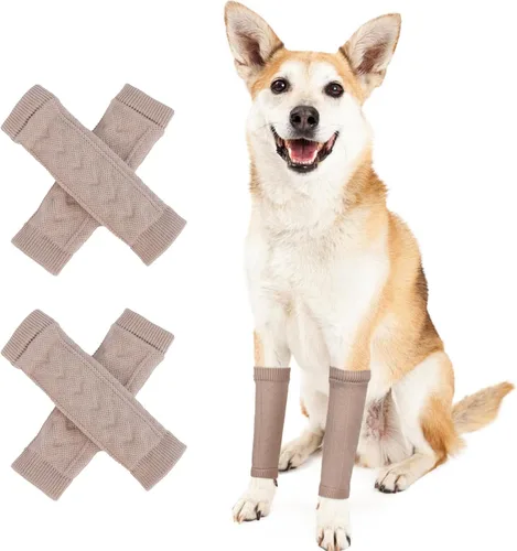 Miniatura 23 de ROZKITCH Manga de compresión para perro, 2 piezas de pierna delantera y 2 rodillas de pierna trasera, envoltura para codo de perro, protector