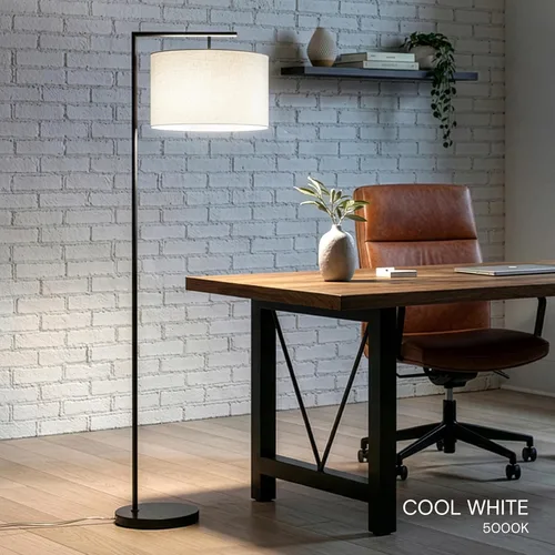 Miniatura 9 de Brightech Montage - Lámpara de pie moderna - Lámpara de pie LED con pantalla bronceada para salas de estar y oficinas - Luz de lectura para Negro