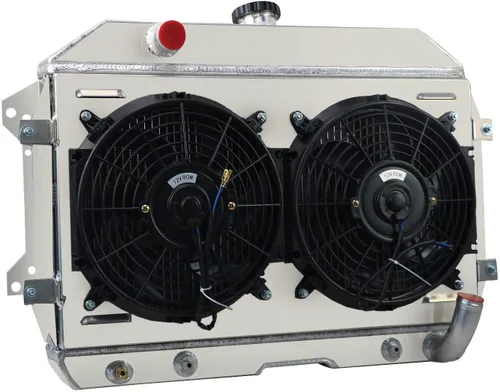 CoolingSnow - Radiador de aluminio de 3 filas para radiadores de aluminio 1970-1975 71 72 73 74 Nissan Datsun 240Z 260Z S30 Chevy V8 + ventilador de